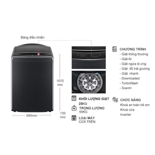 kich thuoc may giat lg inverter 25 kg tv2725sv9j cua tren