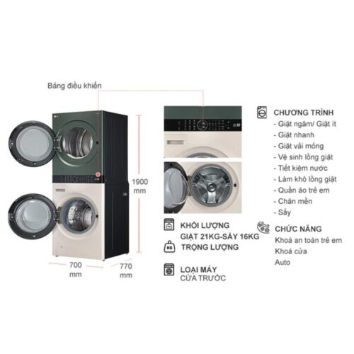 kich thuoc thap giat say lg inverter giat 21 kg say 16 kg wt2116sheg