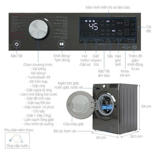 chi tiet may giat say lg giat 11 kg say 7 kg fv1411h3ba