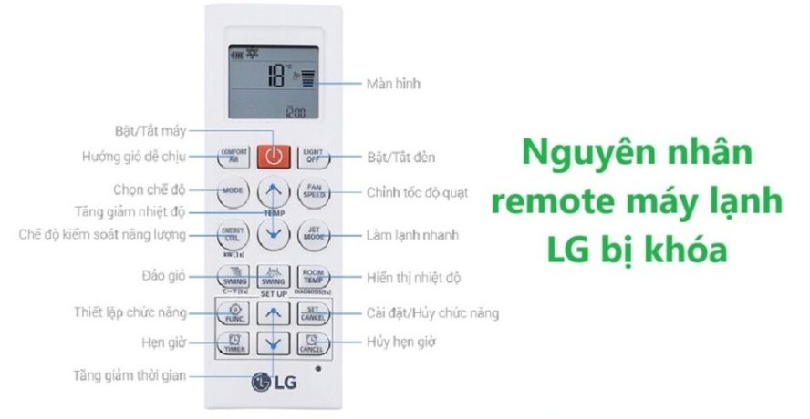 Nguyên nhân khiến remote máy lạnh LG bị khóa